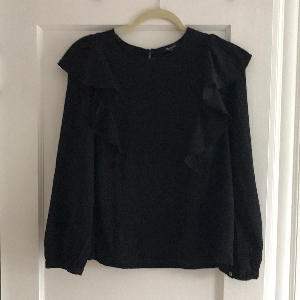 Madewell ruffle front top M
